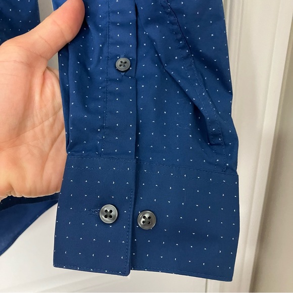 Calvin Klein Blue & White polka dots blouse - Picture 5 of 6